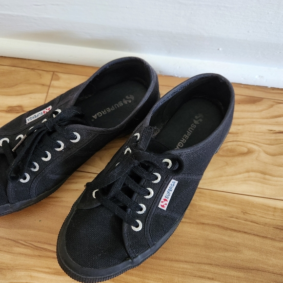 Black Canvas and Rubber Superga Shoes - Picture 3 of 11